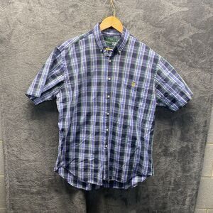 Lauren Ralph Lauren Shirt Men M Logo Embroidered LRL Plaid Pocket Button‎ Up